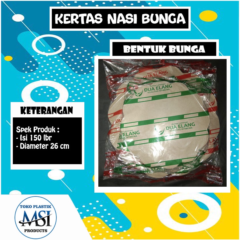 Kertas Nasi Bunga | Kertas Nasi Bulat | Kertas Nasi Murah | Kertas Bungkus Nasi | Kertas Nasi Besar Sablon Merah