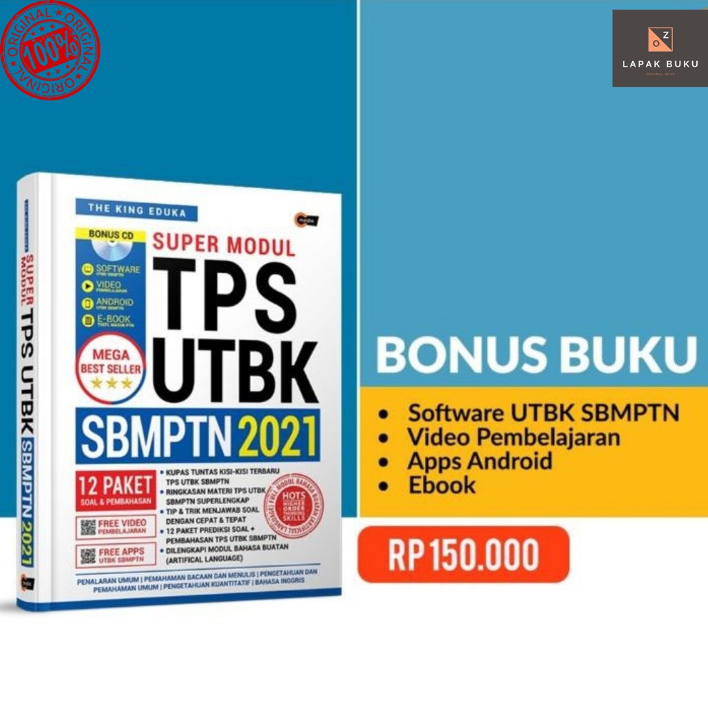 Jual SUPER MODUL TPS UTBK SBMPTN 2021 Plus CD (12 Paket Soal Dan ...