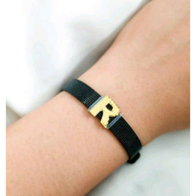 Gelang jam emas kadar 375 inisial A-Z