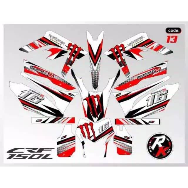 Striping decal / sticker honda crf 150L Monster