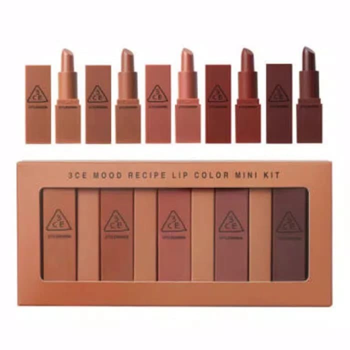 Hot Promo  BOX COKLAT  3CE MOOD RECIPE LIP COLOR MINI KIT KECIL