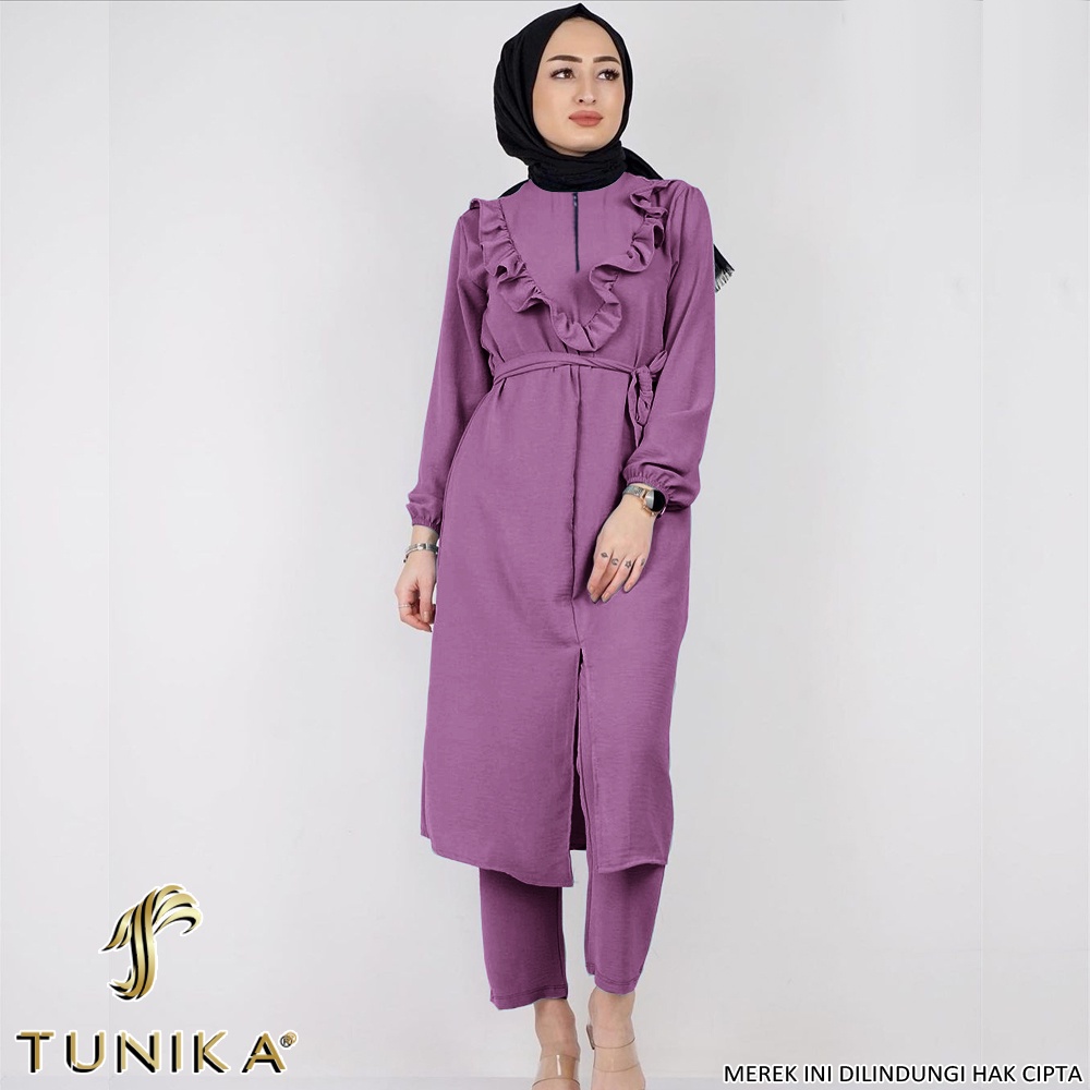 Baju Setelan Wanita Kekinian - One set Wanita - Setelan Tunik - Set Rinosa dan Set Rinsa - Lexoir-Set Rinosa Violet