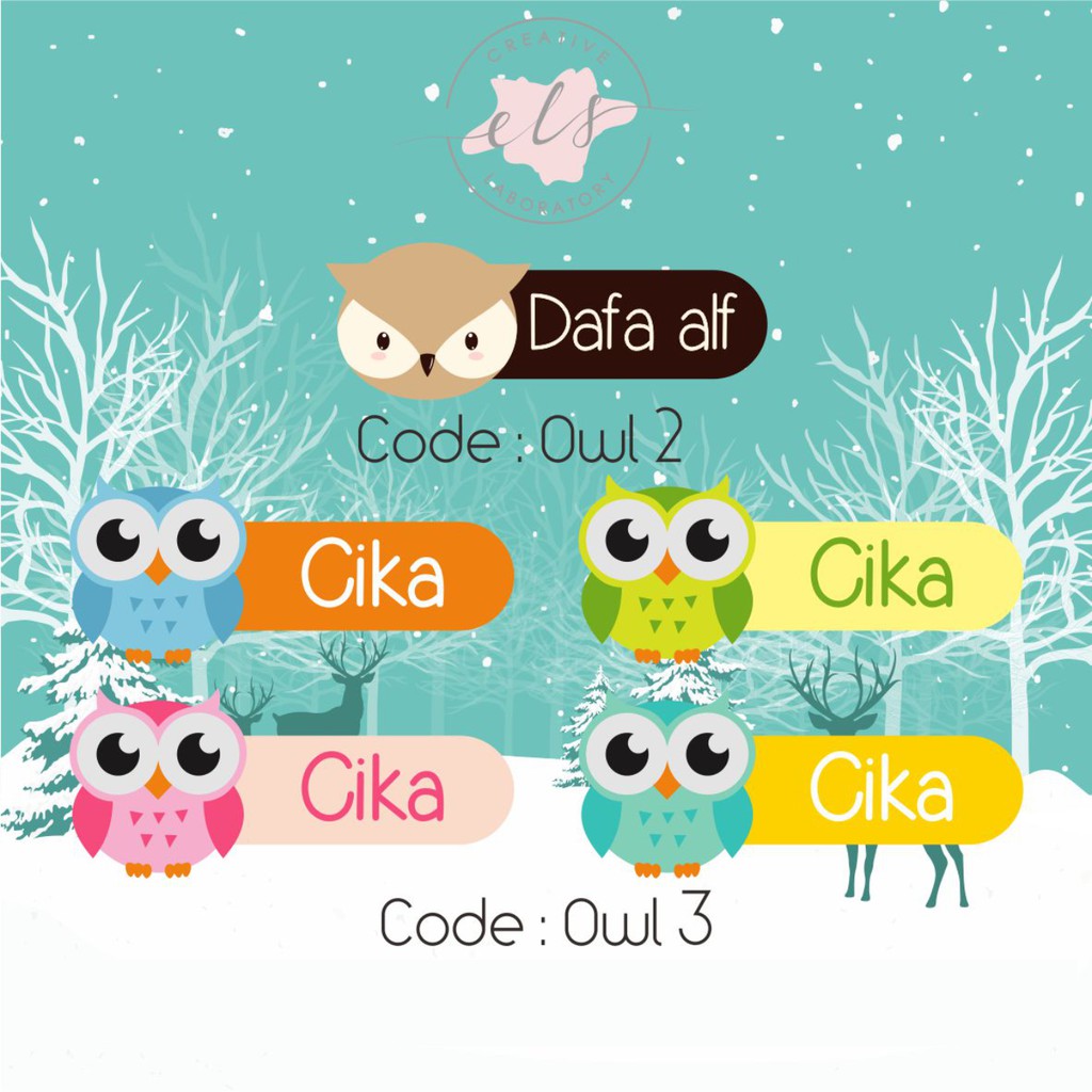 

stiker label nama custom waterproof anti air