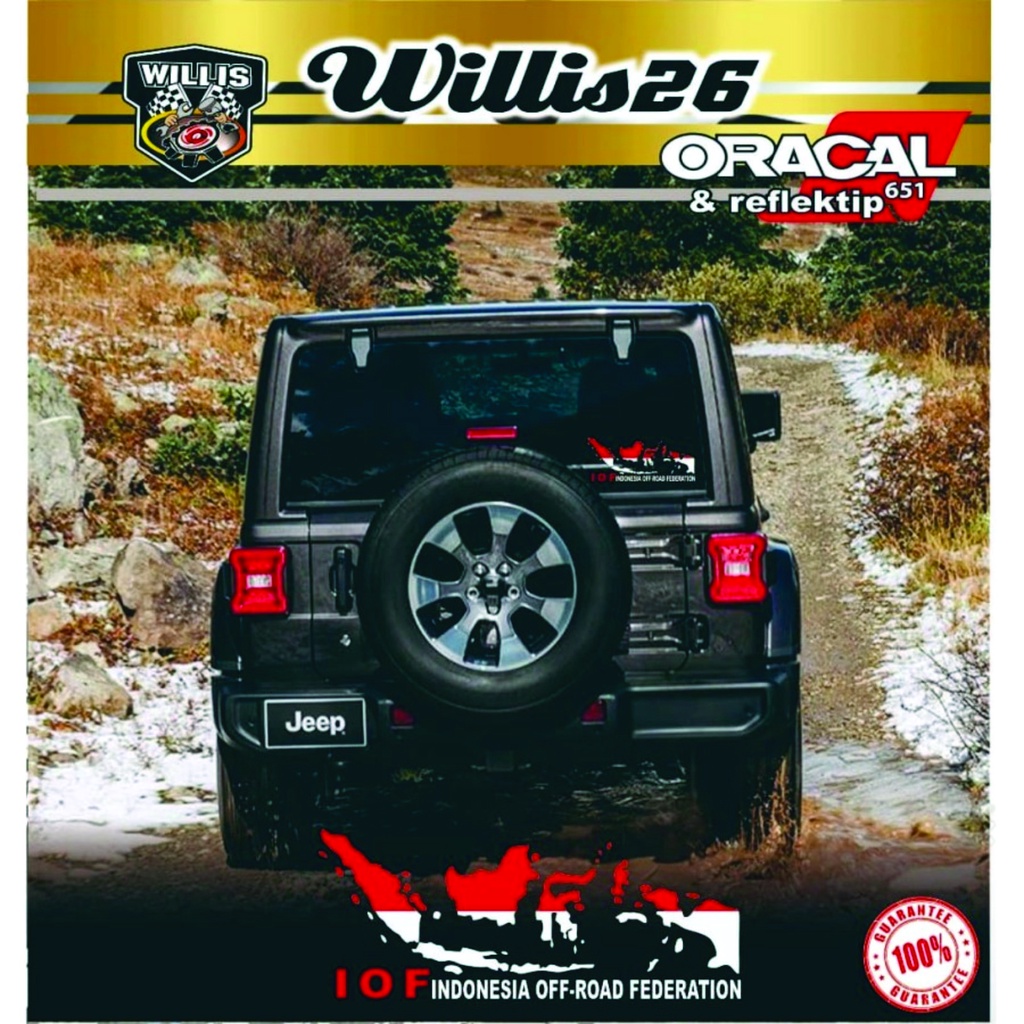 Promo STIKER KACA CUTTING MOBIL IOF OFF ROAD PETA INDONESIA 15 CM