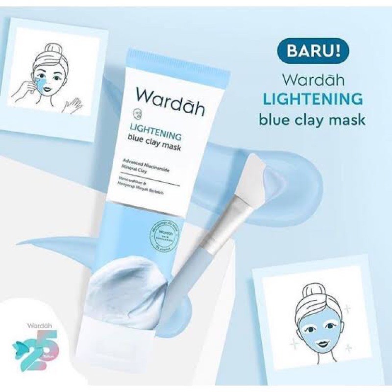 WARDAH LIGHTENING BLUE CLAY MASK ORIGINAL 100% - WARDAH BLUE CLAY MASK