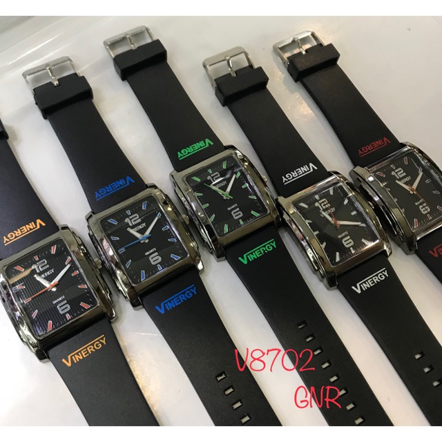 JAM TANGAN PRIA/WANITA VINERGY V8702 RUBBER SEGIEMPAT