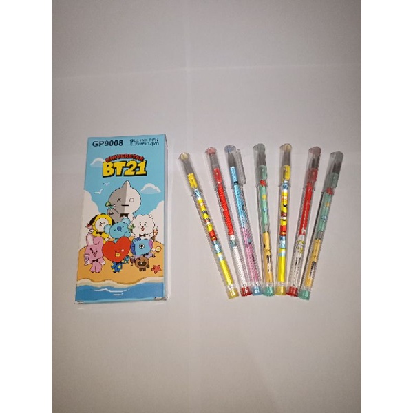 

SELUSIN ( 12 PCS ) Pulpen Karakter Animasi Lucu Segitiga 0.38mm Gel Pen Segitiga 0.38 mm