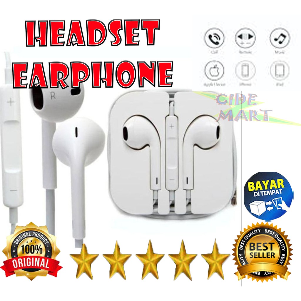 [TERLARIS] EARPHONE ANDROID / HEADSET KABEL PREMIUM ALL TIPE HP!!