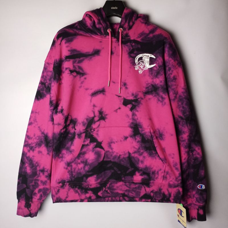 Hoodie Champion Rose Pink Dye Unisex 100% ORIGINAL [JAMINAN UANG KEMBALI]