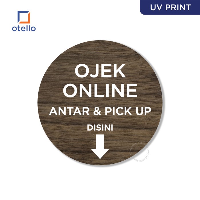 Signage Ojek Online Antar &amp; Pick Up Disini Sign Board Ojol Label Toko