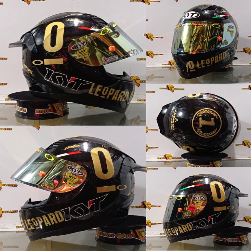 HELM KYT R10 SOLID BLACK DOFF PAKET GANTENG ORIGNAL PICT-BKGLOS LEOPARD-G