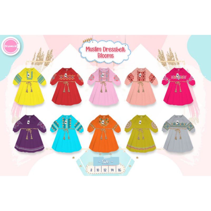 Gamis Anak MUSLIM ETNIC TEEN + BELT BLOOMS.ID