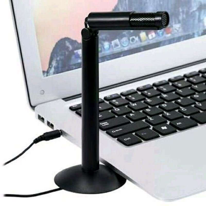 MIKROFON CONDENSER MIC LAPTOP PC HANDPHONE 3.5MM JACK WITH STAND MOUNT KONDENSER MICROPHONE SF-950