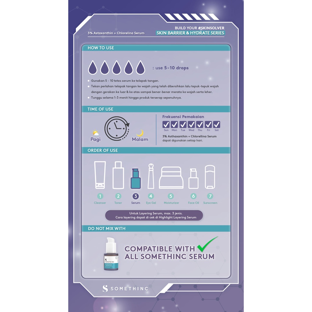 Somethinc 3% Astaxanthin + Chlorelina Serum