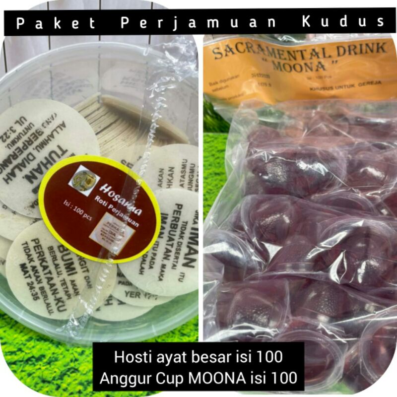 

paket anggur perjamuan kudus moona cup + hosti ayat besar hosanna