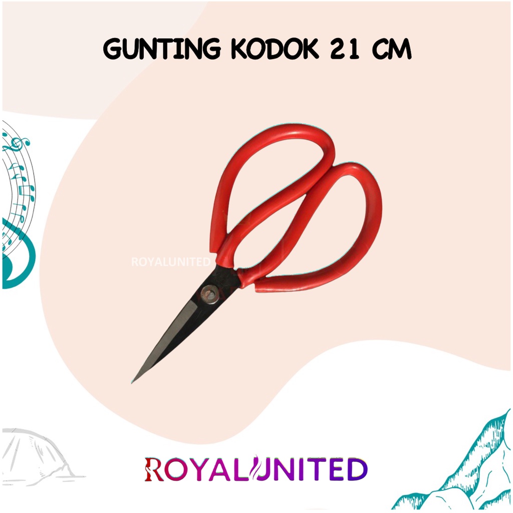 GUNTING KODOK - Gunting Potong Seng Kertas / Gunting Bahan Kain Jahit Tailor / Gunting kain / gunting kodok/ gunting merah/ gunting seng