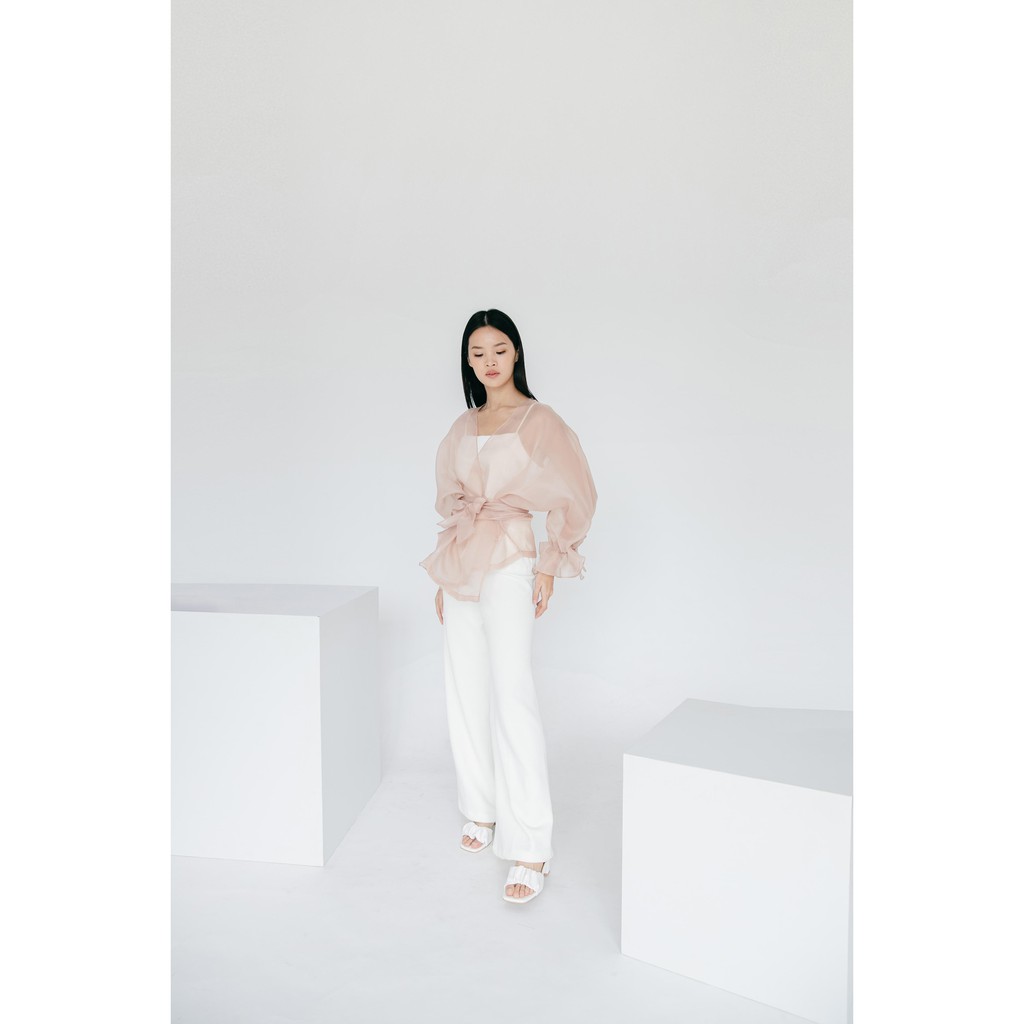 Aura Label - Rosie Bow Organza Top - MOST WANTED blouse wanita organza pita puff