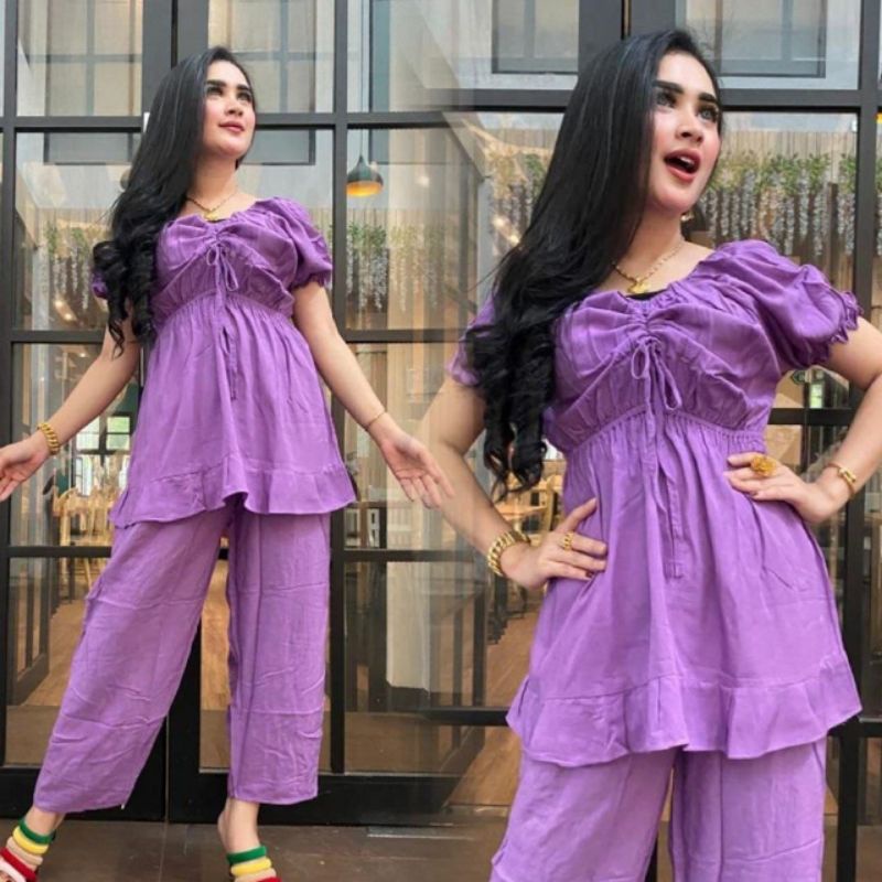 one set setelan Elsa serut