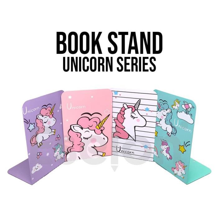 

Book Stand / Sandaran Buku Set / Penyangga Buku / Book Stand Unicorn - Putih