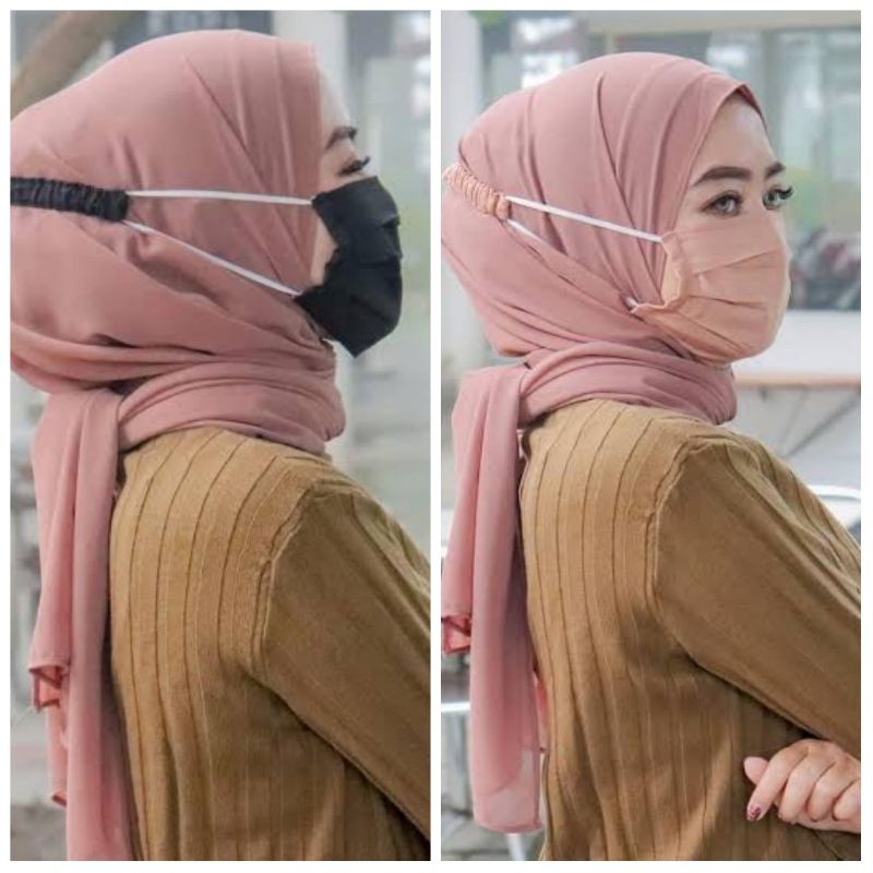 Masker Kain Masker Headloop Masker Hijab Serut Masker Hijab Tali Serut Shopee Indonesia