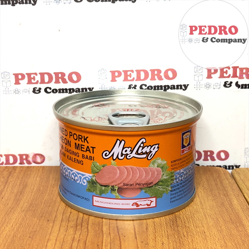 

MaLing Canned pork luncheon meat kecil TTS - daging babi kaleng 170 gr