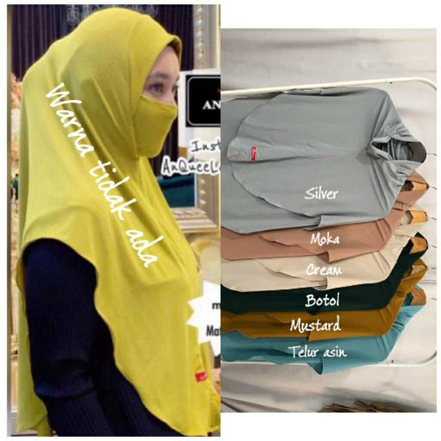 Jilbab Niqob Anquella bahan Jersy super Seseri