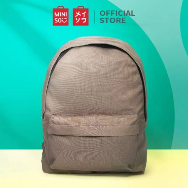 Miniso Official Ransel Tas Punggung Simple Backpack (WARNA COFFE)