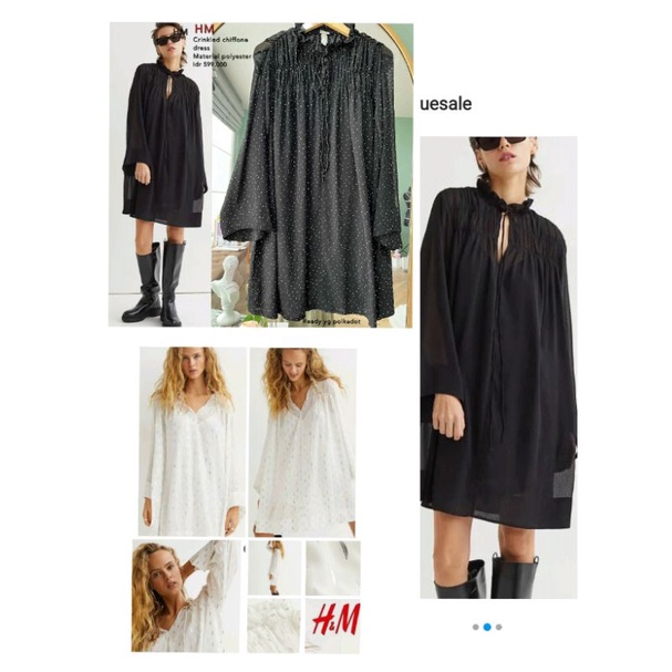 Dress Wanita H&amp;M Longsleeved Dress Wanita  Branded Original