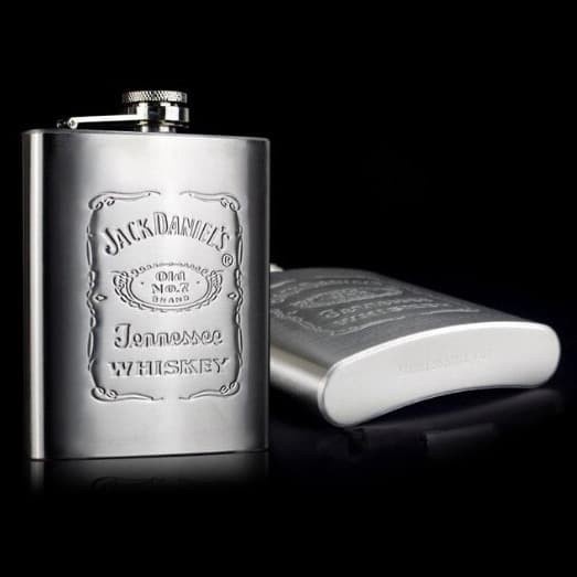 Botol Minum Stainless Steel Hip Flask 7 Oz - Silver