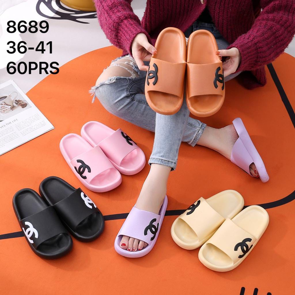 BALANCE Sandal Slop Wanita Import Bahan PVC Korean Ringan Empuk Karet Jelly Elastis Anti Slip Sendal Rumah Selop Kokop Perempuan