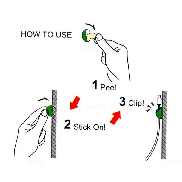 Klip Holder Penyimpanan Kabel Data / Charger Untuk Meja