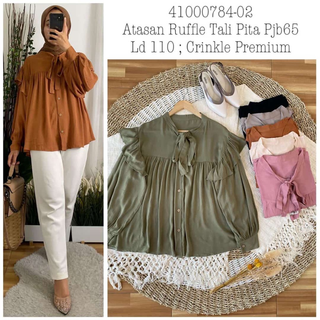 ~SIZE JUMBO~BLUS CRINCKLE IMPORT Type Bee3