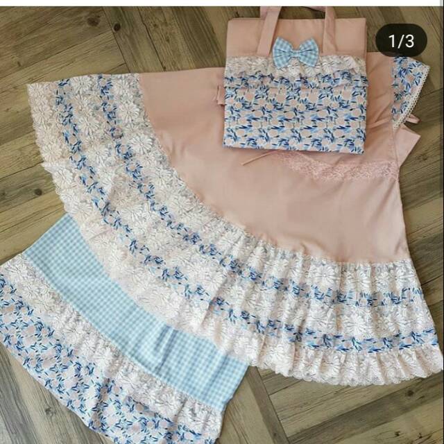 Mukena couple mom n kids premium prayer set kode peacj 04 by alilac