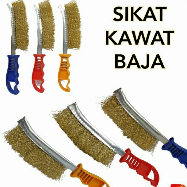 Sikat Kawat Baja Kuningan/ Sikat Gagang Golok Bengkok Plastik/ Knife Brushes