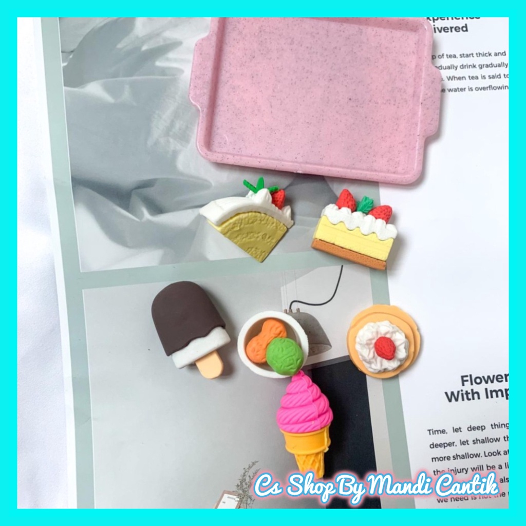 

Penghapus dessert kue eskrim 1 set isi 6pcs penghapus makanan ready