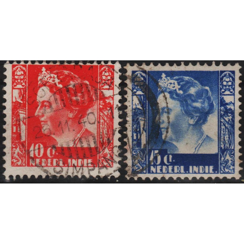 

Perangko Filateli #N7 - Netherlands Indies VFU 2v 1934-1937 Queen Wilhelmina