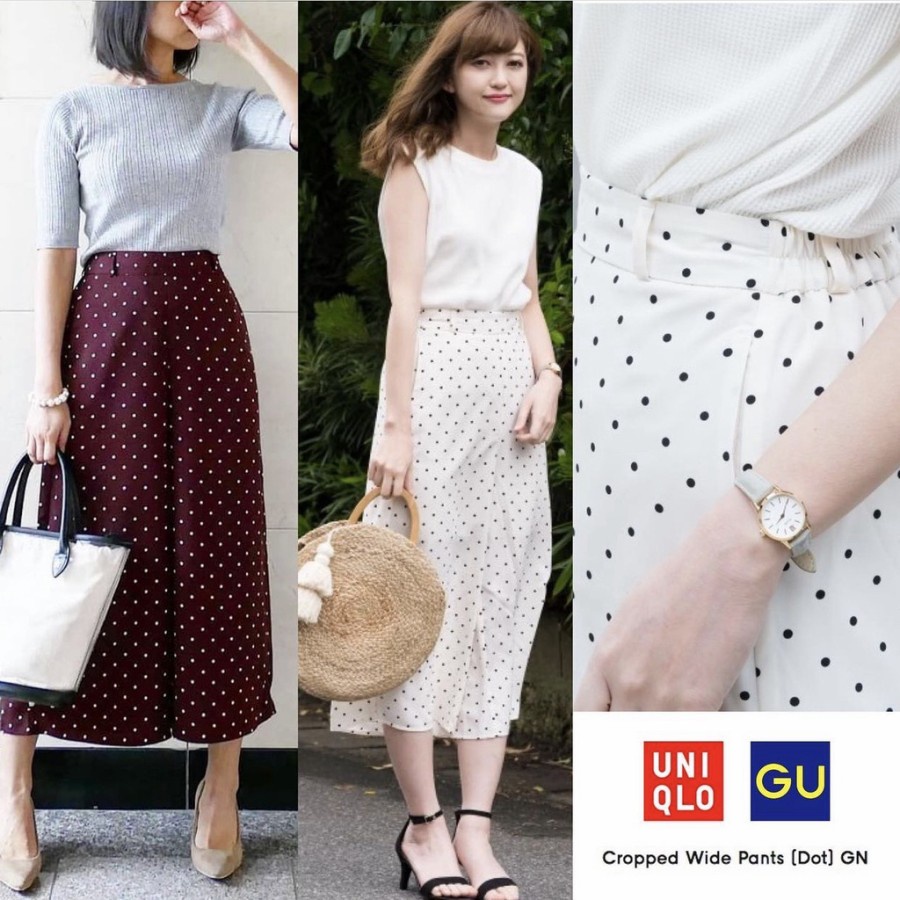 UNIQLO ORIGINAL KULOT POLKADOT / CELANA WANITA