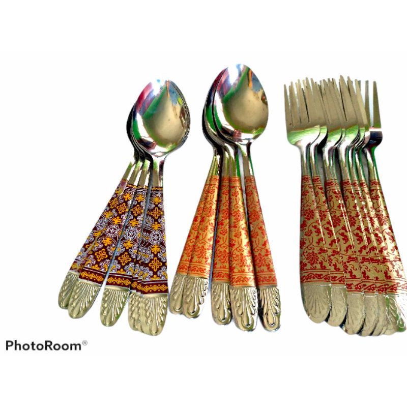 SENDOK/GARPU BATIK /SENDOK/GARPU MAKAN 1 LUSIN 12 PCS