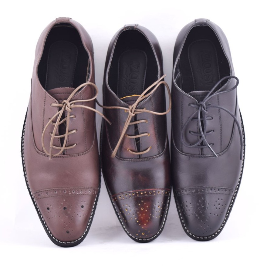 Sepatu Pria Pantofel Kulit Asli Azcost Oxford, Sepatu Kerja, Handmade Lokal, Original