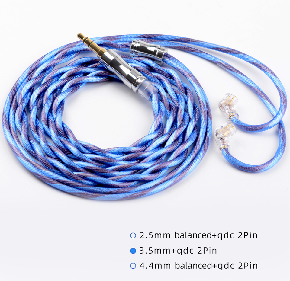 Nicehck Blueisland 5n Litz Occ Kabel Earphone Lapis Silver 3.5 / 2.5 / 4.4mm Mmcx / Qdc / 2pin