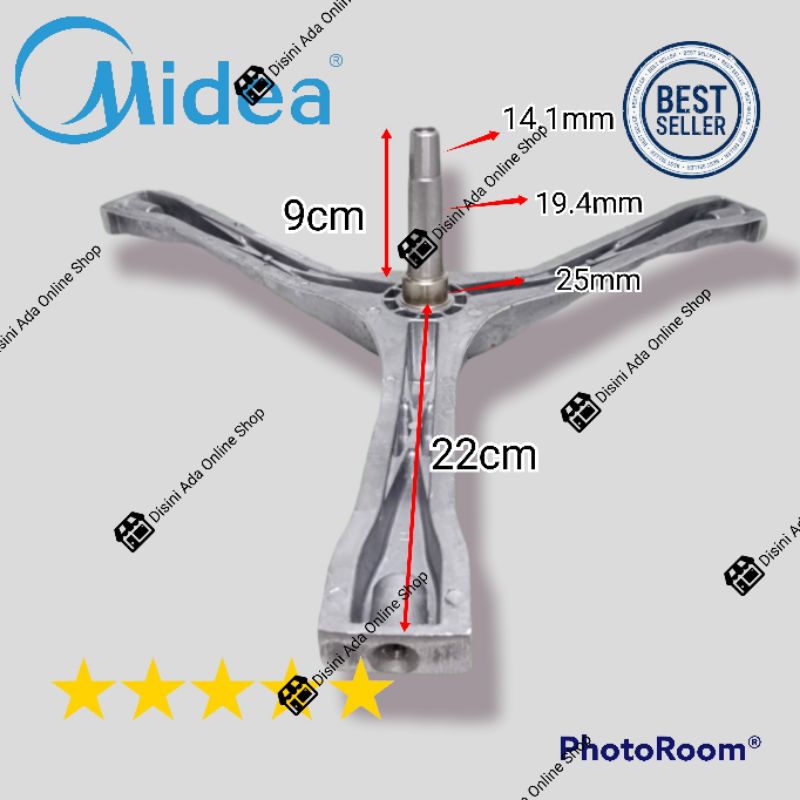 Baling Baling Drum Spider Segitiga Mesin Cuci Midea Mfs70-10302