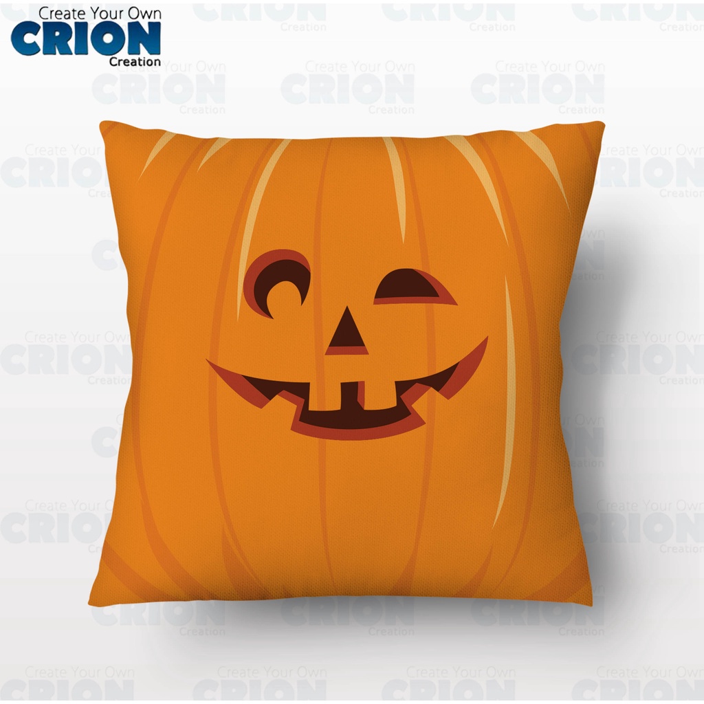 Bantal Halloween - Pumpkin Scary Face - souvenir / kado - By Crion