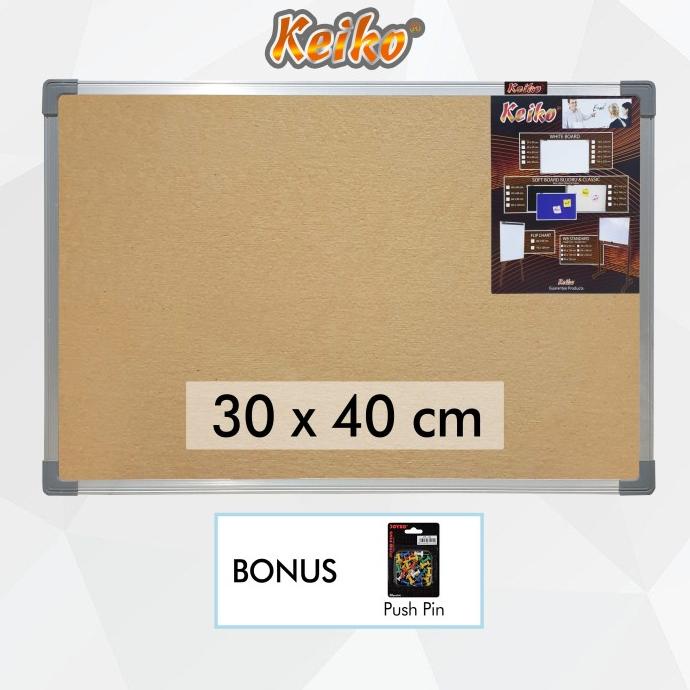 

(COD) Softboard Cork Pin Board / Papan Mading Gantung Keiko 30 x 40 cm TERBARU Kode 797