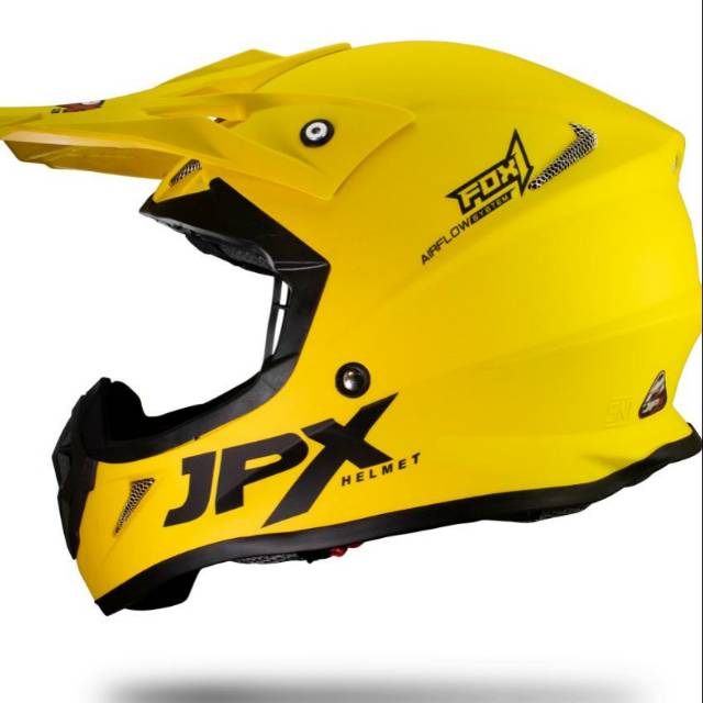 Helm cross jpx warna kuning doof lemon
