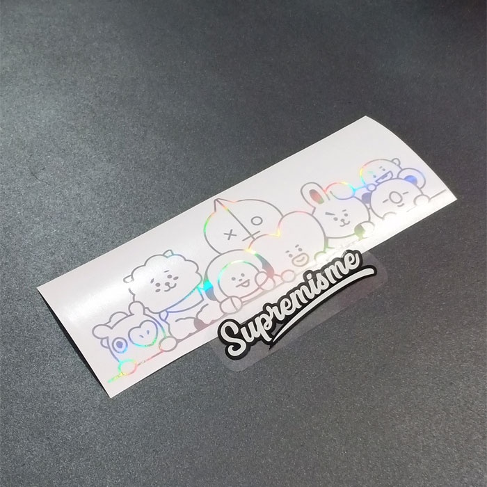 Stiker Hologram BTS Army 3, Stiker seri BTS21 untuk Laptop, Kulkas, Tempat minum, Gelas, Koper, Mobil, Hologram Sticker BTS Army Bomb Label Nama Lightstick Waterproff Anti Gores