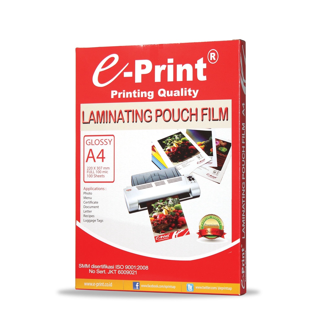 

E-PRINT PLASTIK LAMINATING A4, F4 & A3