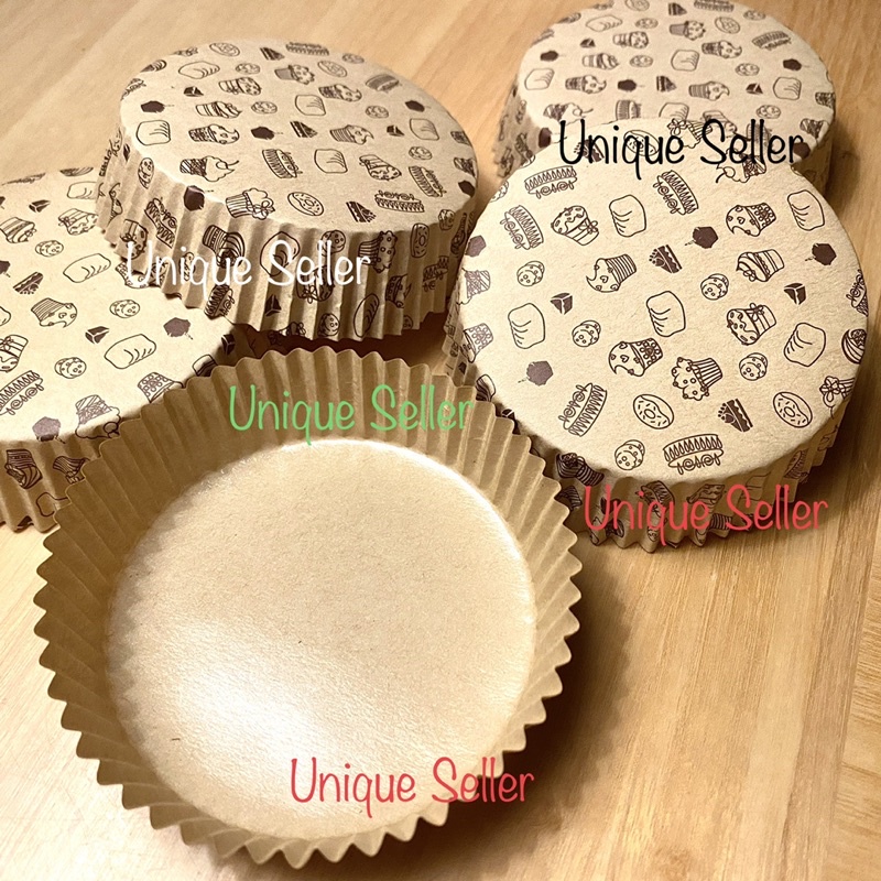 Cake Case Bulat Laminasi 8.5 cm Anti Minyak isi 8-10 pcs / Cake Case Bulat Laminasi 8 cm / Cupcake Case Round PET 8.5cm / Cupcake Case Round PET 8cm / Kertas Alas Kue Bulat Bundar Laminating