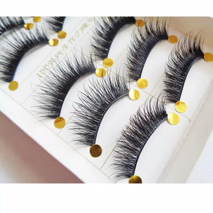 5 Pasang Bulu Mata Palsu Handmade Lembut Tebak Hitam Momo Eyelash