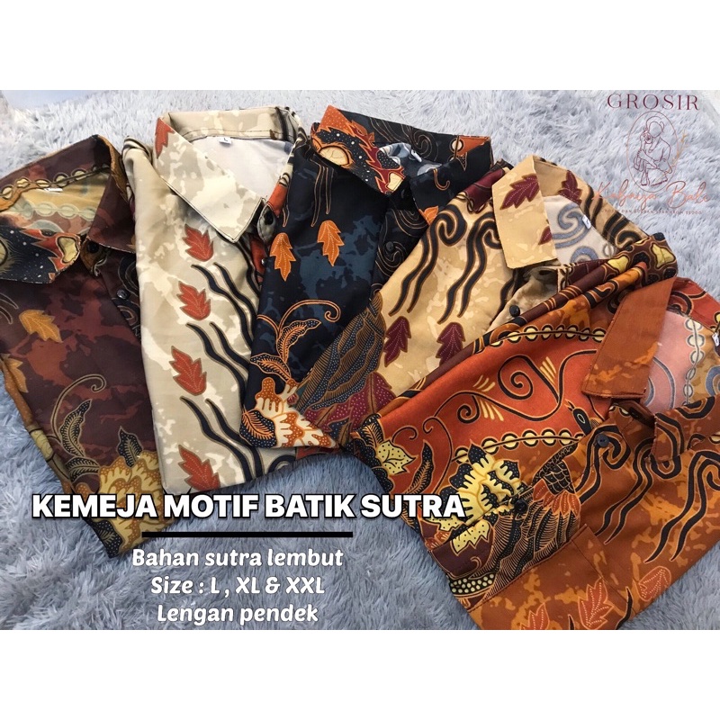 KEMEJA KATUN SUTRA MOTIF BATIK