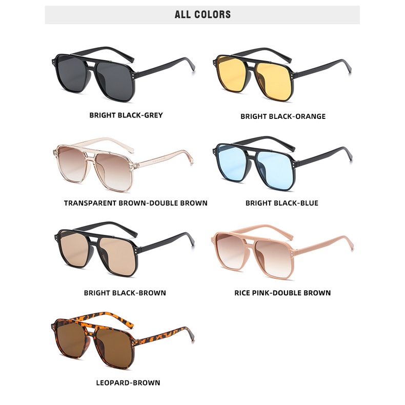 Kacamata Hitam Model double beam Gaya Retro